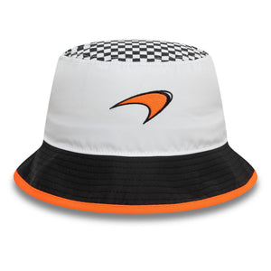 McLaren Racing F1 New Era Checkered Tapered Bucket Hat - White - image 4