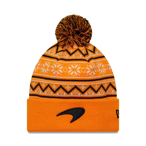 McLaren F1 New Era Limited Edition Holiday Cuff Bobble Beanie - Papaya - image 1