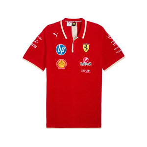 Scuderia Ferrari F1 2025 Special Edition Team Knit Polo Shirt - Dark Cherry - image 1