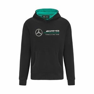 Mercedes Benz AMG Petronas F1 Unisex Logo Hooded Sweatshirt -Black/Gray - image 1
