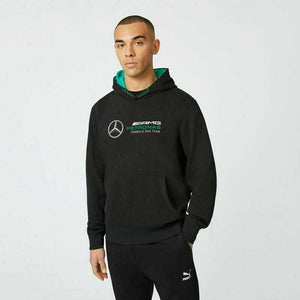 Mercedes Benz AMG Petronas F1 Unisex Logo Hooded Sweatshirt -Black/Gray - image 5