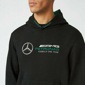 Mercedes Benz AMG Petronas F1 Unisex Logo Hooded Sweatshirt -Black/Gray - image 8