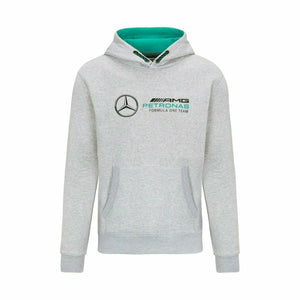 Mercedes Benz AMG Petronas F1 Unisex Logo Hooded Sweatshirt -Black/Gray - image 2