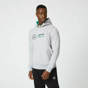 Mercedes Benz AMG Petronas F1 Unisex Logo Hooded Sweatshirt -Black/Gray - image 10