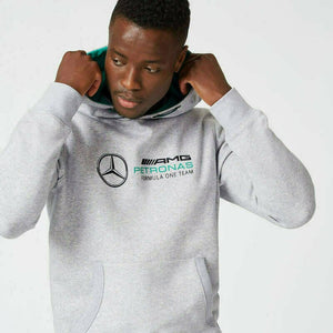 Mercedes Benz AMG Petronas F1 Unisex Logo Hooded Sweatshirt -Black/Gray - image 11
