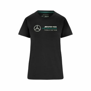 Mercedes Benz AMG Petronas F1 Women's Large Logo T-Shirt -Black/White - image 1