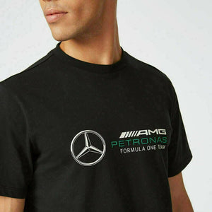 Mercedes Benz AMG Petronas F1 Unisex Large Logo T-Shirt - Black/Gray/White - image 4