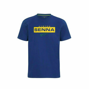 Ayrton Senna Fanwear Logo T-Shirt - Navy/Green/Yellow - image 2