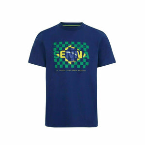 Ayrton Senna Men's Fanwear Flag T-Shirt - Navy - image 1