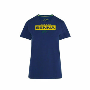 Ayrton Senna Women's Fanwear Logo T-Shirt- Navy - image 1