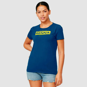 Ayrton Senna Women's Fanwear Logo T-Shirt- Navy - image 3
