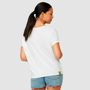 Ayrton Senna Women's Fanwear Flag T-Shirt- White - image 4
