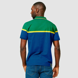 Ayrton Senna Men's Fanwear Strip Polo Shirt- Navy - image 4
