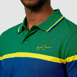 Ayrton Senna Men's Fanwear Strip Polo Shirt- Navy - image 5