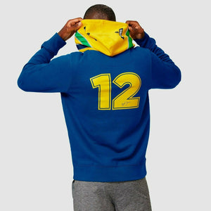 Ayrton Senna Men's Fanwear Stripe Hoody- Navy - image 4