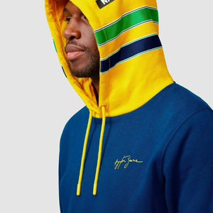 Ayrton Senna Men's Fanwear Stripe Hoody- Navy - image 5