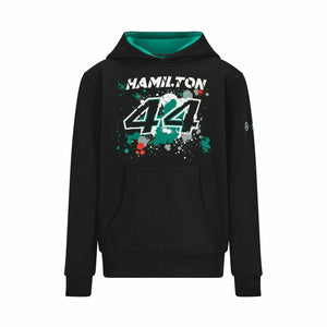 Mercedes Benz AMG Petronas F1 Kids Lewis Hamilton #44 Hoodie -Youth Black - image 1
