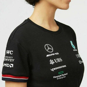Mercedes Benz AMG Petronas F1 Women's Driver T-Shirt - Black/White - image 4