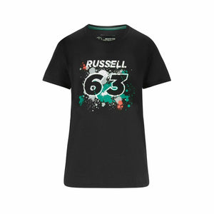 Mercedes Benz AMG Petronas F1 Women's George Russell #63 T-Shirt -Black - image 1