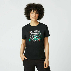 Mercedes Benz AMG Petronas F1 Women's George Russell #63 T-Shirt -Black - image 3