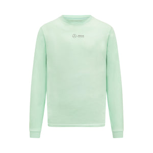 Mercedes AMG Petronas F1 Long Sleeve Retro T-Shirt - Mint/Lilac/Blue - image 2