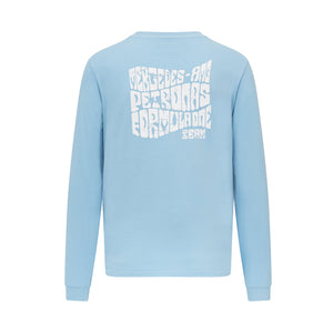 Mercedes AMG Petronas F1 Long Sleeve Retro T-Shirt - Mint/Lilac/Blue - image 6