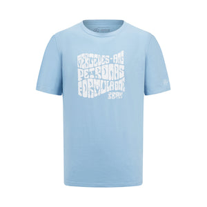 Mercedes AMG Petronas F1 Retro T-Shirt - Mint/Lilac/Blue - image 2