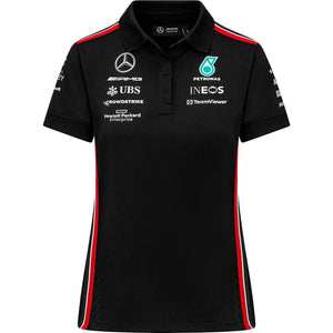 Mercedes AMG Petronas F1 Women's Team Polo Shirt - Black/White - image 1