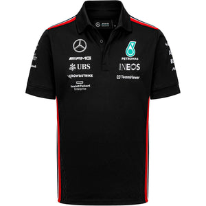 Mercedes AMG Petronas F1 Men's Team Polo - Black/White - image 1