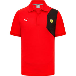 Scuderia Ferrari Men's Puma Small Shield Logo Polo Shirt-Red/Black - image 2