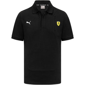Scuderia Ferrari Men's Puma Small Shield Logo Polo Shirt-Red/Black - image 1