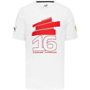 Scuderia Ferrari F1 Puma Men's Charles Leclerc #16 Driver T-Shirt-White/Red - image 1