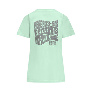 Mercedes AMG Petronas F1 Women's Retro T-Shirt - Mint/Lilac/Blue - image 5