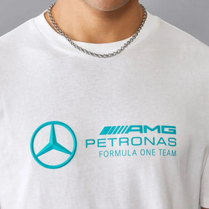 Mercedes Benz AMG Petronas F1 Men's Large Logo T-Shirt - Black/White/Green - image 17