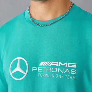 Mercedes Benz AMG Petronas F1 Men's Large Logo T-Shirt - Black/White/Green - image 7