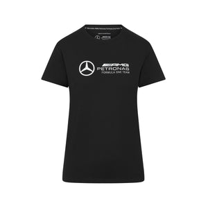Mercedes Benz AMG Petronas F1 Women's Large Logo T-Shirt -Black - image 1