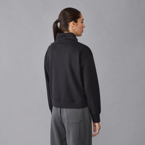 Mercedes AMG Petronas F1 Women's Relaxed Fit 1/4 Zip Sweater - Black - image 5