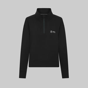 Mercedes AMG Petronas F1 Women's Relaxed Fit 1/4 Zip Sweater - Black - image 1