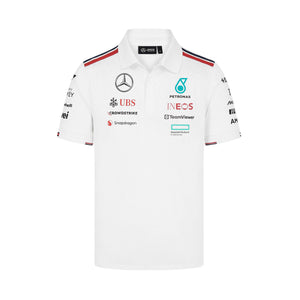 Mercedes AMG Petronas F1 Men's Team Polo Shirt - White/Black - image 1