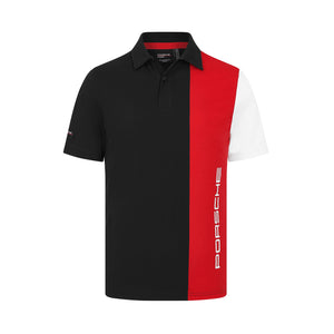 Porsche Motorsport Men's Fanwear Stripe Polo Shirt- Black/White - image 1