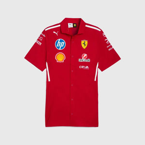 Scuderia Ferrari F1 2025 Team Button Down Shirt - Dark Cherry - image 1