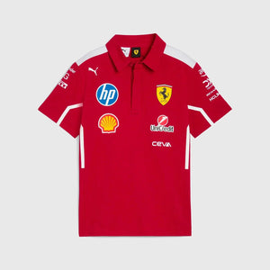 Scuderia Ferrari F1 2025 Kids Team Polo Shirt - Youth Dark Cherry - image 1