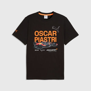 McLaren F1 Oscar Piastri Driver T-Shirt - Puma Black/Papaya/White - image 1