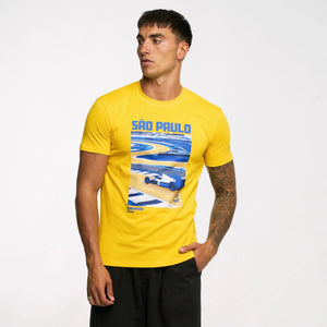 Ayrton Senna F1 Sao Paulo Circuit Graphic T-Shirt - Yellow - image 6