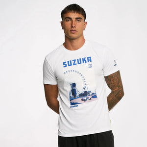 Ayrton Senna F1 Suzuka Circuit Graphic T-Shirt - White - image 6