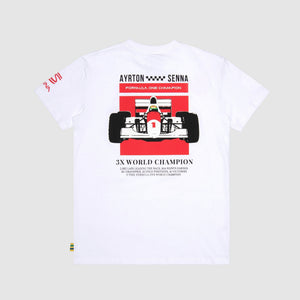 Ayrton Senna F1 3X World Champion T-Shirt - White - image 2