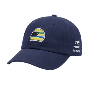 Ayrton Senna F1 Helmet Washed Hat - Navy - image 1