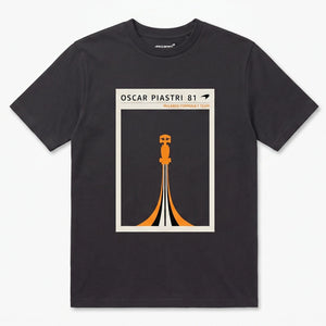 McLaren F1 Oscar Piastri Poster T-Shirt - Caviar Black - image 1