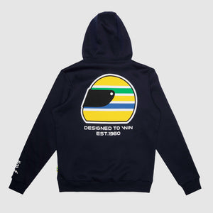 Ayrton Senna F1 Helmet Full Zip Hoodie - Navy - image 2