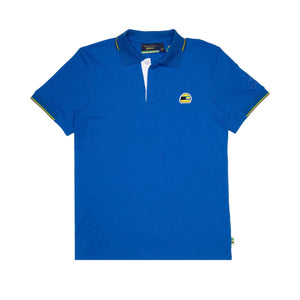 Ayrton Senna F1 Helmet Polo Shirt - Blue/White - image 1